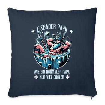 Der Eisbader Papa – Eisbaden im ewigen Eis - Sofakissenbezug 45 x 45 cm - Navy - Vorne