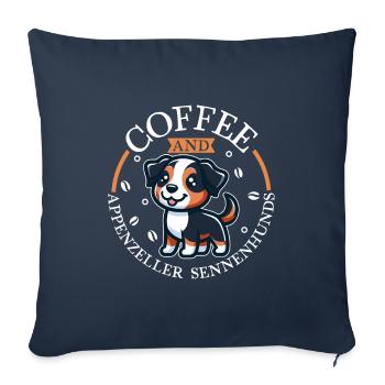 Coffee and Appenzeller Mountain Dog - Sofa pillowcase 17,3'' x 17,3'' (45 x 45 cm) - navy - Front