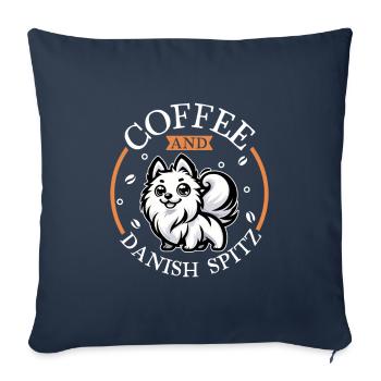 Coffee and Danish Spitz - Sofa pillowcase 17,3'' x 17,3'' (45 x 45 cm) - navy - Front