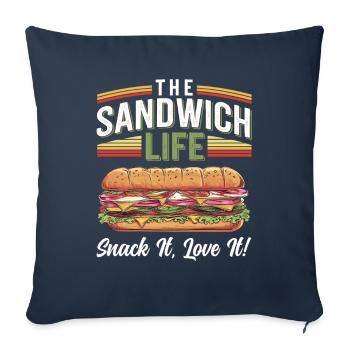 Sandwich Life Snack It Love It - Sofakissenbezug 45 x 45 cm - Navy - Vorne