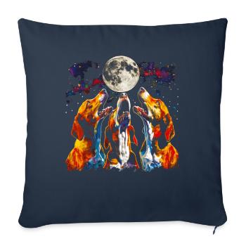 Coonhound Chien Lune Hurlante - Housse de coussin décorative 45 x 45 cm - bleu marine - Devant