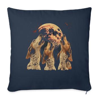 Coonhound Chien Lune Hurlante - Housse de coussin décorative 45 x 45 cm - bleu marine - Devant