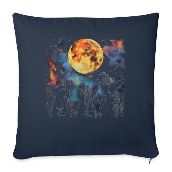 Bouledogue Français Frenchie Chien Hurlant Mon - Housse de coussin décorative 45 x 45 cm - bleu marine - Devant