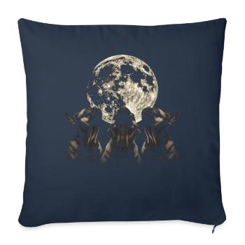 French Bulldog Frenchie Dog Howling Mon - Sofa pillowcase 17,3'' x 17,3'' (45 x 45 cm) - navy - Front