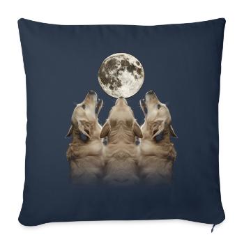 Golden Retriever Dog Howling Moon - Sofa pillowcase 17,3'' x 17,3'' (45 x 45 cm) - navy - Front
