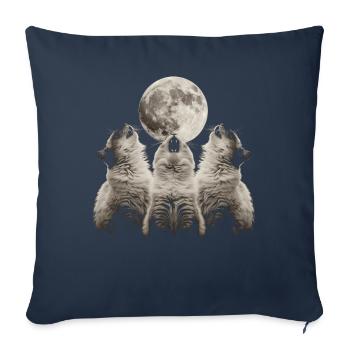 Chat de l’Himalaya Lune hurlante - Housse de coussin décorative 45 x 45 cm - bleu marine - Devant