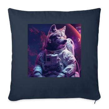 Wolf - Sofa pillowcase 17,3'' x 17,3'' (45 x 45 cm) - navy - Front