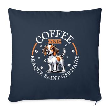 Café et Braque Saint-Germain - Housse de coussin décorative 45 x 45 cm - bleu marine - Devant