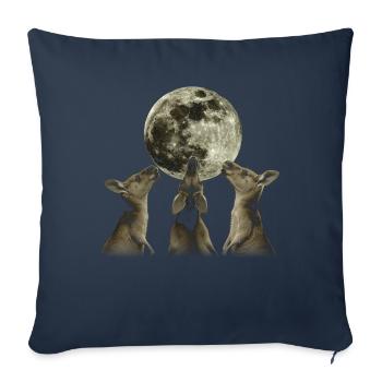 Kangourou Australie Lune Hurlante - Housse de coussin décorative 45 x 45 cm - bleu marine - Devant