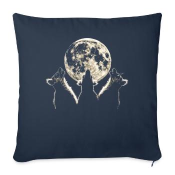 Lemur Ringelschwanz Heulender Mond - Sofakissenbezug 45 x 45 cm - Navy - Vorne