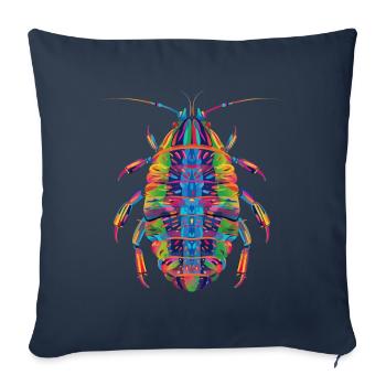 Isopode Pop Art - Housse de coussin décorative 45 x 45 cm - bleu marine - Devant