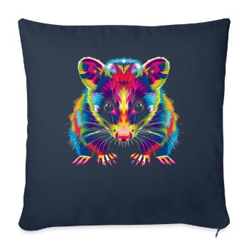 Opossum Pet Popart - Housse de coussin décorative 45 x 45 cm - bleu marine - Devant