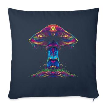 Champignon Cottagecore Popart - Housse de coussin décorative 45 x 45 cm - bleu marine - Devant