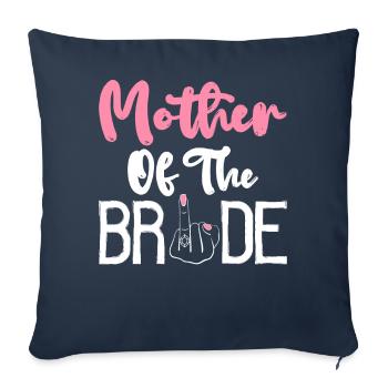 Fête de mariée Maman Enterrement de vie de jeune fille Maman de soutien-gorge - Housse de coussin décorative 45 x 45 cm - bleu marine - Devant