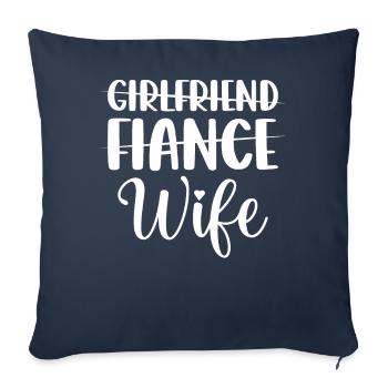 Douche nuptiale Fête de fiançailles Petite amie Fiancé Conjoint - Housse de coussin décorative 45 x 45 cm - bleu marine - Devant