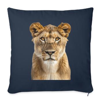 Lion - Housse de coussin décorative 45 x 45 cm - bleu marine - Devant