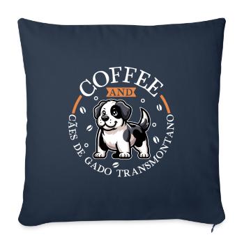 Café et Transmontano - Housse de coussin décorative 45 x 45 cm - bleu marine - Devant