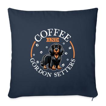 Coffee and Gordon Setter - Sofa pillowcase 17,3'' x 17,3'' (45 x 45 cm) - navy - Front