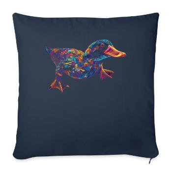 Ornithorynque mammifère Popart - Housse de coussin décorative 45 x 45 cm - bleu marine - Devant