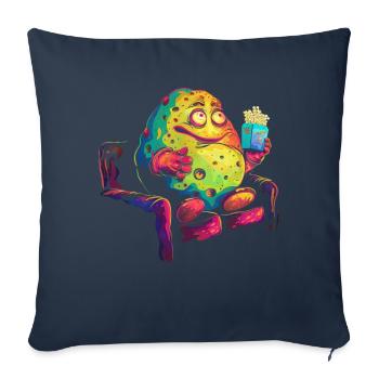 Potato Couch Popcorn Popart - Sofa pillowcase 17,3'' x 17,3'' (45 x 45 cm) - navy - Front