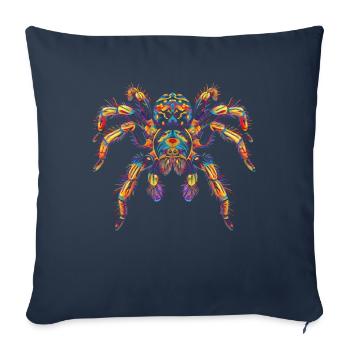 Tarentule Araignée Popart - Housse de coussin décorative 45 x 45 cm - bleu marine - Devant