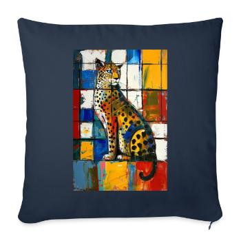 Leopard - Sofa pillowcase 17,3'' x 17,3'' (45 x 45 cm) - navy - Front
