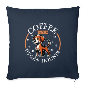 Café et Hygenhund - Housse de coussin décorative 45 x 45 cm - bleu marine - Devant