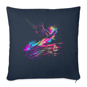Wakeboarding Wakeboard Wakeboarder Popart - Sofa pillowcase 17,3'' x 17,3'' (45 x 45 cm) - navy - Front