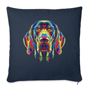 Braque de Weimar Dog Popart - Housse de coussin décorative 45 x 45 cm - bleu marine - Devant