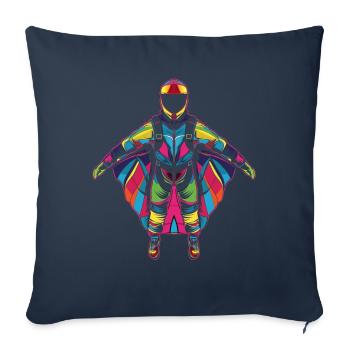Wingsuit Flying Wingsuit Aviator Parachute Jumping - Sofa pillowcase 17,3'' x 17,3'' (45 x 45 cm) - navy - Front