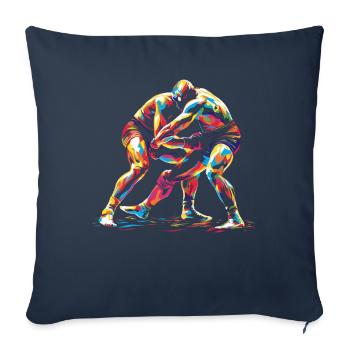 Lutte Lutte Popart - Housse de coussin décorative 45 x 45 cm - bleu marine - Devant