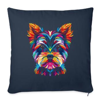 Yorkshire Terrier Dog Yorkie Popart - Sofa pillowcase 17,3'' x 17,3'' (45 x 45 cm) - navy - Front