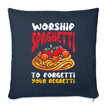 Flying Spaghetti Monster FSM - Sofa pillowcase 17,3'' x 17,3'' (45 x 45 cm) - navy - Front