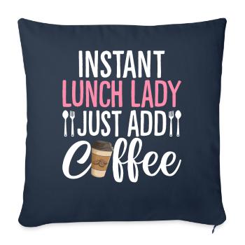 Cafétéria Employé Déjeuner Dame Déjeuner Instantané Dame - Housse de coussin décorative 45 x 45 cm - bleu marine - Devant