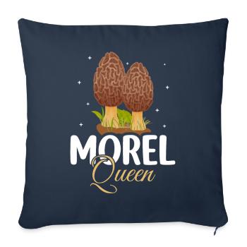 Morel Queen Mycologist Mushroom Lover Queen - Sofa pillowcase 17,3'' x 17,3'' (45 x 45 cm) - navy - Front