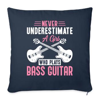 Bassist Guitarist Guitar Lover A Girl sp - Sofa pillowcase 17,3'' x 17,3'' (45 x 45 cm) - navy - Front