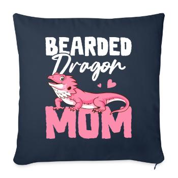 Bearded Dragon Mom Lizard Lover - Sofa pillowcase 17,3'' x 17,3'' (45 x 45 cm) - navy - Front