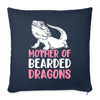 Mother of bearded dragons, lizard lover, mom - Sofa pillowcase 17,3'' x 17,3'' (45 x 45 cm) - navy - Front