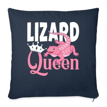 Bearded Dragon Lizard Lover Lizard Queen - Sofa pillowcase 17,3'' x 17,3'' (45 x 45 cm) - navy - Front