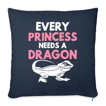 Bearded Dragon Lizard Lover Girl Princess Br - Sofa pillowcase 17,3'' x 17,3'' (45 x 45 cm) - navy - Front
