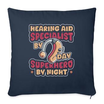 Hearing aid specialist - Sofa pillowcase 17,3'' x 17,3'' (45 x 45 cm) - navy - Front