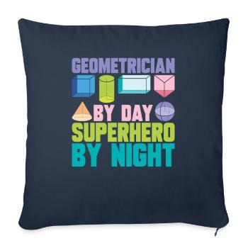 Géomètre - Housse de coussin décorative 45 x 45 cm - bleu marine - Devant