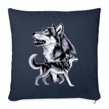 Wolf - Sofa pillowcase 17,3'' x 17,3'' (45 x 45 cm) - navy - Front