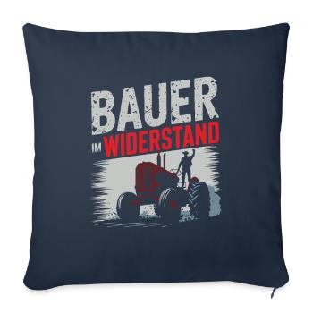 Bauern mit Traktor bei Demo Protest im Widerstand - Sofakissenbezug 45 x 45 cm - Navy - Vorne