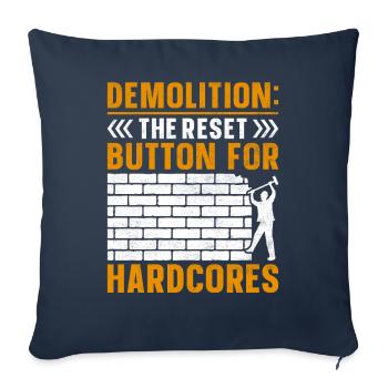 Funny House Demolition Day Demolition Reset Button - Sofa pillowcase 17,3'' x 17,3'' (45 x 45 cm) - navy - Front