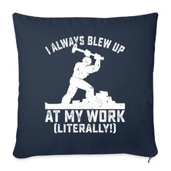 Funny day of house demolition, which I saw at my - Sofa pillowcase 17,3'' x 17,3'' (45 x 45 cm) - navy - Front