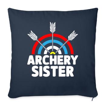 Tir à l’arc Sister Archer Arc et patte - Housse de coussin décorative 45 x 45 cm - bleu marine - Devant