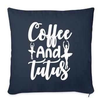 Danse Classique Danseuse Café et Tutus - Housse de coussin décorative 45 x 45 cm - bleu marine - Devant