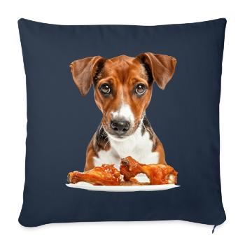Chien - Housse de coussin décorative 45 x 45 cm - bleu marine - Devant