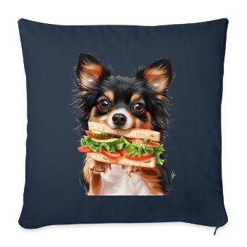 Chien - Housse de coussin décorative 45 x 45 cm - bleu marine - Devant